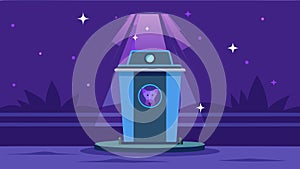 A specially designed pet waste receptacle that uses ultraviolet light to neutralize odors.. Vector illustration. photo