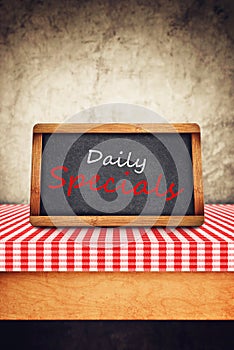 Daily Specials Title on Restaurant Slate Chalkboard photo