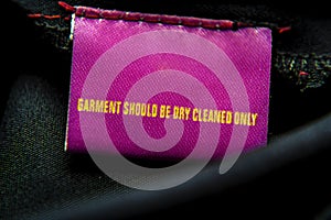 Specific dry-cleaning instruction