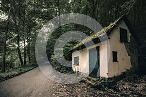 Specific landscape, abandoned house