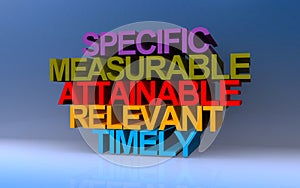 specific measurable attainable relevant timely on blue