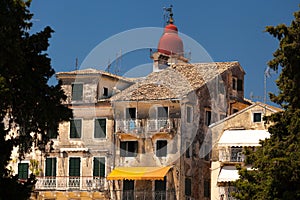 Specific old Corfu Town facades, Greece