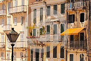 Specific old Corfu Town facades, Greece