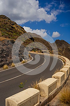 Specific road from Tenerife at the mountain range.