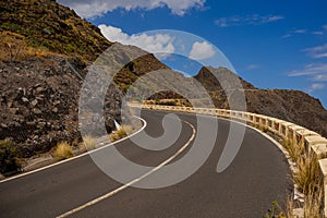 Specific road from Tenerife at the mountain range.