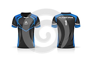 Specification Soccer Sport , Esport Gaming T Shirt Jersey template. mock up uniform . Vector Illustration