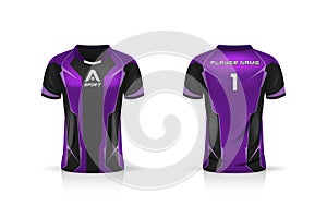 Specification Soccer Sport , Esport Gaming T Shirt Jersey template. mock up uniform . Vector Illustration