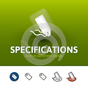 Specifications icon in different style