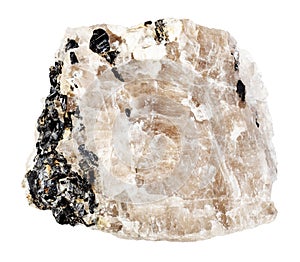 specimen of natural raw cryolite rock cutout