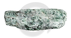 specimen of natural raw green kyanite rock cutout