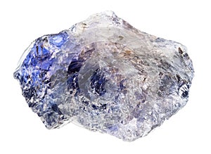 specimen of natural raw iolite mineral cutout photo