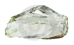 specimen of natural raw prasiolite mineral cutout photo