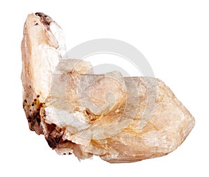 specimen of natural raw stilbite rock cutout