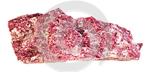 specimen of natural raw thulite mineral cutout