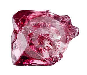 specimen of natural red spinel crystal cutout