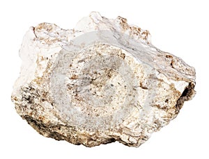 specimen of natural rough albite rock cutout