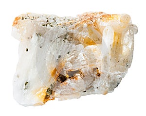 Specimen of quartz rock with gold nuggets
