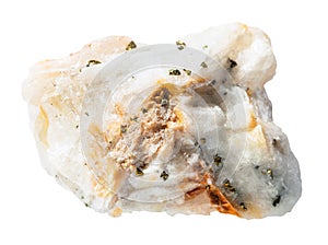 Specimen of quartz rock with native gold pieces