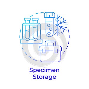 Specimen storage blue gradient concept icon