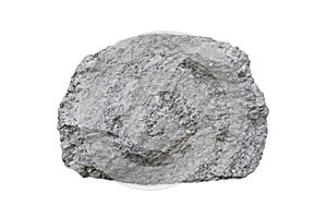 Specimen of tuff rock isolated on a white background.
