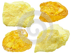 Specimens of native Sulfur ( sulphur) stones