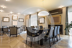 Specious apartment interior, dining area