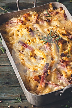 Speck and Rosemary Mac And Cheese Macaroni, Comfort Food for Winter.