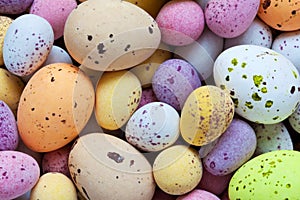 Speckled candy covered chocolate easter eggs