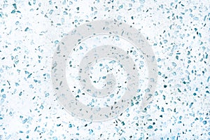 Speckled quartz countertop material as a background, flat surface, in blue and white colors photo