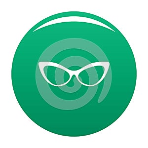 Spectacles without diopters icon vector green