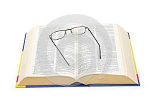 Spectacles over the open dictionary
