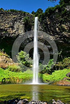 Spectacular 55m Bridal Veil Falls in the Waireinga Scenic Reserve in New Zealand