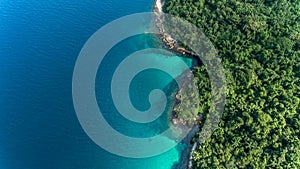 Perfect Caribbean island aerial view photo