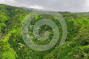 Aerial view of Na Pali Coast State Wilderness Park, Kauai, Hawaii