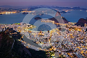 Spectacular aerial view over Rio de Janeiro