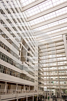 Spectacular architecture: Atrium of The Hague city hall, The Netherlands