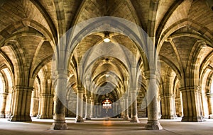 Spectacular architecture inside the University of Glasgow main building.