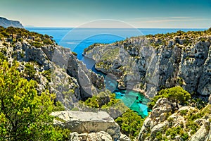 Spectacular Calanques D`En Vau in Cassis near Marseille, France