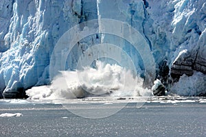 Spectacular calving glacier photo