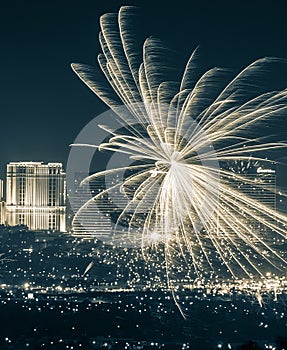 Spectacular Cityscape Starburst Firework Celebrations