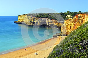 Spectacular cliffs on Senhora Da Rocha Nova Beach