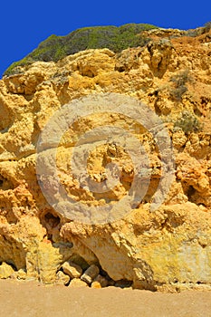 Spectacular cliffs on Senhora Da Rocha Nova Beach