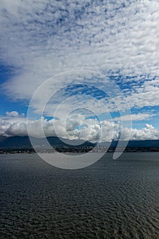 Spectacular cloud show over the ocean, Vancouver, BC, Canada