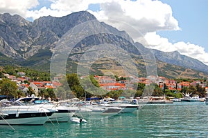 Spectacular clouds over Baska Voda on Adriatic coa