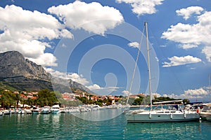 Spectacular clouds over Baska Voda on Adriatic coa