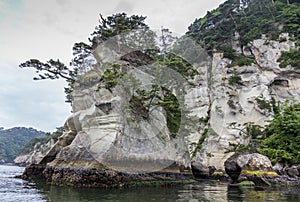 Spectacular coastline in Matsushima, traditionally regarded as o