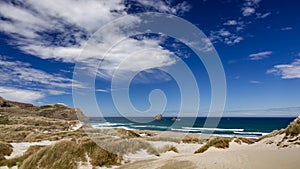 The coastline at Sandfly Bay