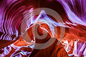 The spectacular colors and shapes of a slot canyon in Arizona