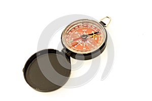 SPECTACULAR COMPASS ON A WHITE BACKGROUND WITH NEGATIVE SPACE