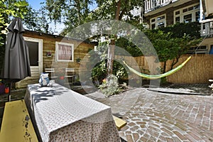 Spectacular courtyard of the house with hammock